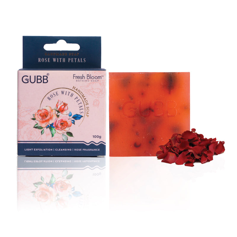 GUBB Fresh Bloom Handmade Bathing Soap With Rose & Petals 100g