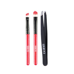 GUBB Dreamy Eye Kit - 2 Eye Makeup Brushes With Slant Tweezer