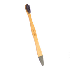 GUBB Organic Bamboo Toothbrush For Adults With Soft Bristles Charcoal