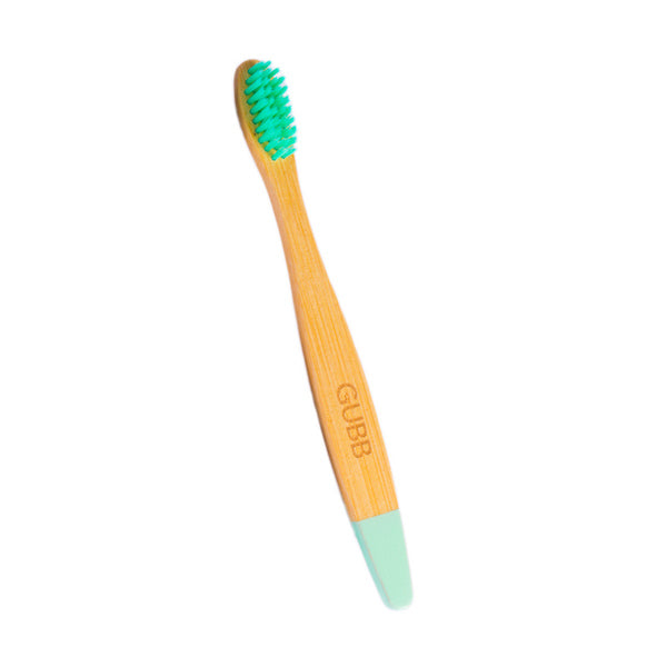 GUBB Organic Bamboo Toothbrush For Kids With Soft Bristles Sea Green