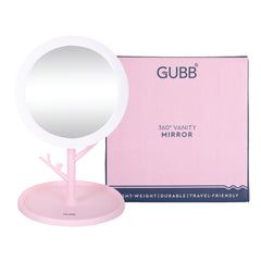GUBB 360° Vanity Mirror with Storage Tray - Pink