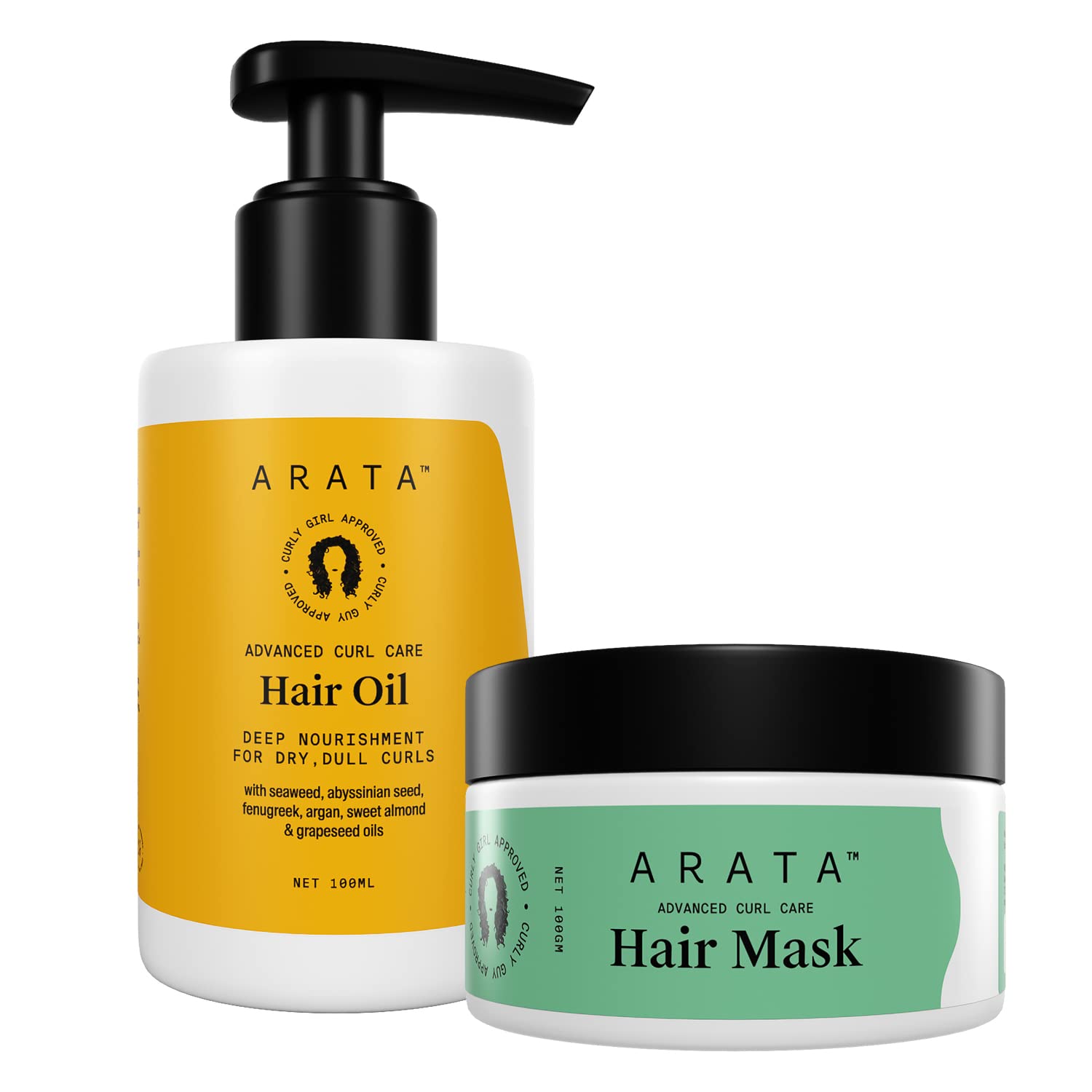 Arata Advanced Curl Care Hair Oil 100ml & Arata Advanced Curl Care Hair Mask 100g