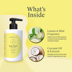 Arata Refreshing Body Wash With Lemon & Mint Fragrance 300ml