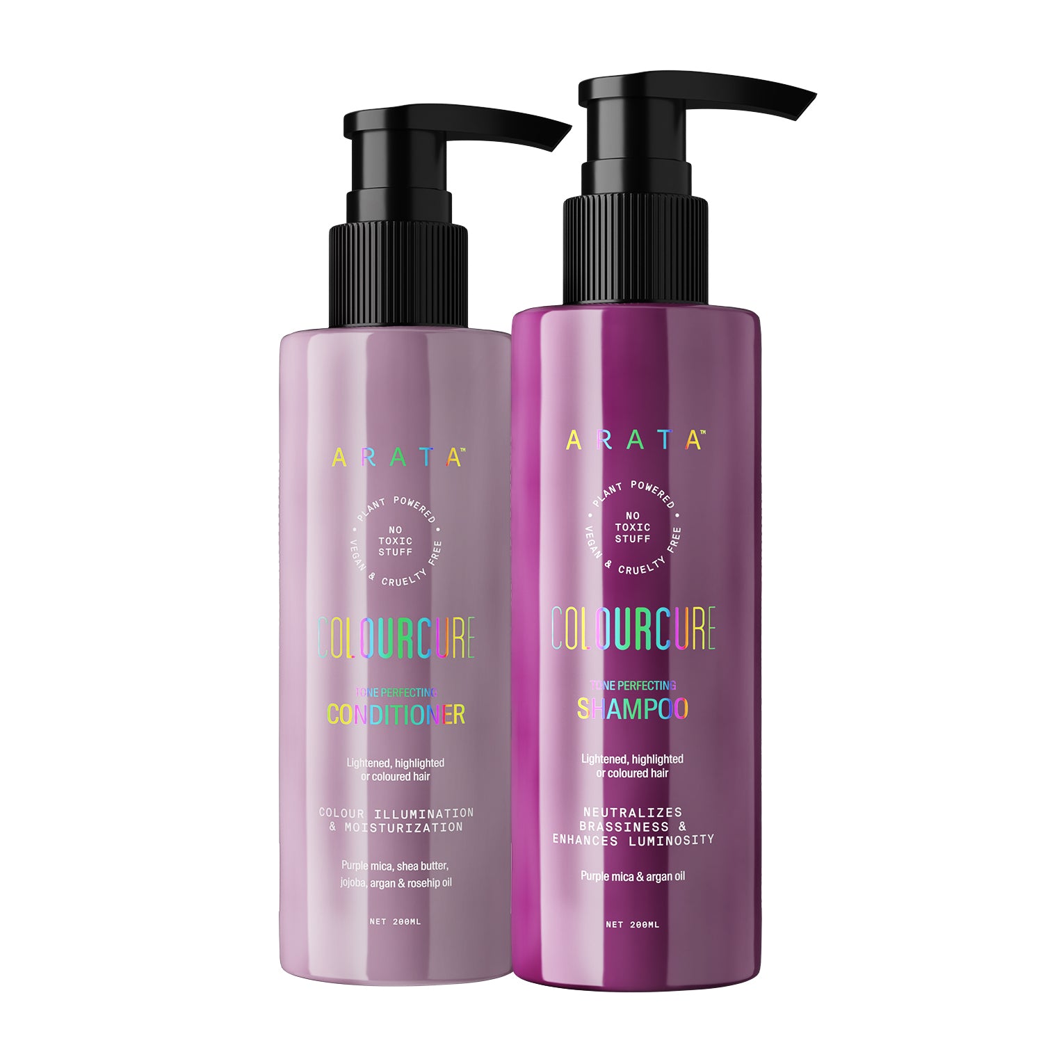 Arata Colour Cure Purple Tone Enhancing Duo | Purple Shampoo & Conditioner