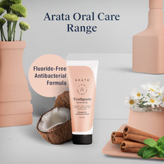 Arata Natural Refreshing Toothpaste | All-Natural, Vegan & Cruelty-Free | Fluoride-Free Formula Fights Bacteria & Tooth Decay (Pack of 2) 100ml