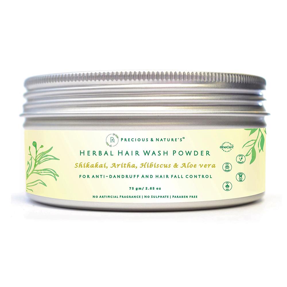 Precious & Nature's Shikakai, Aritha, Hibiscus & Aloe Vera Herbal Hair Wash Powder 75 gm