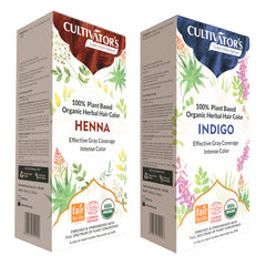 Cultivator's Organic Hair Color Kit- Two Step Natural Coloring Kit (Henna & Indigo) 200g