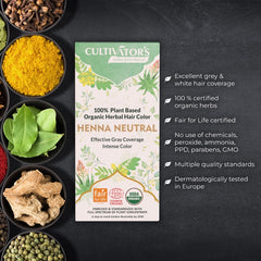 Cultivator's Organic Hair Colour | Without Chemical | Henna Neutral - 100g