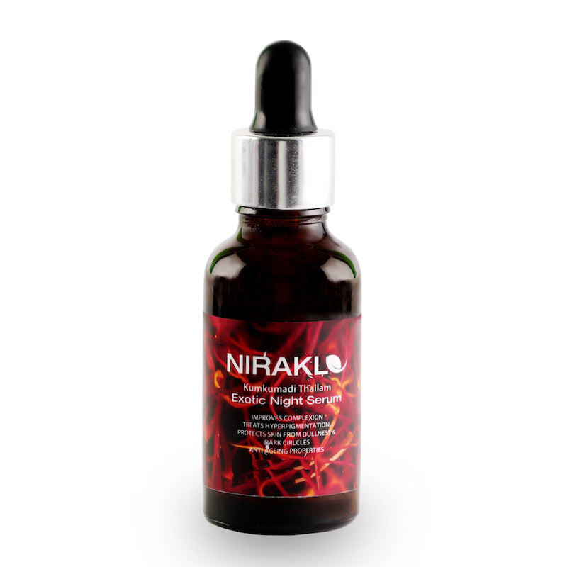 Nirakle Kumkumadi Tailam Exotic Night Serum For Blemish Free Skin & Bright Complexion 15ml