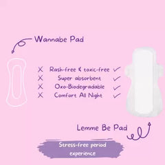 LEMME BE Heavy Flow Night Sanitary Pads (8 Pads)