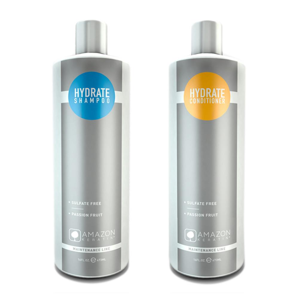 Amazon Keratin Hydrate Shampoo 118ml + Hydrate Conditioner 118ml Combo - Glow By Tressmart