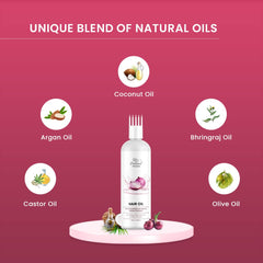 Natural Infusions Onion Hair Oil With Virgin Coconut Oil - With Comb Applicator – 100ml