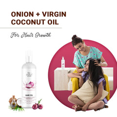 Natural Infusions Onion Hair Oil With Virgin Coconut Oil - With Comb Applicator – 100ml (Pack of 12)