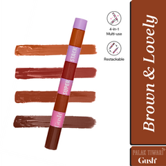 Gush Beauty Retro Glam Lip Kit - BROWN AND LOVELY / BOLDLY BRIGHT | 8.4 ml each