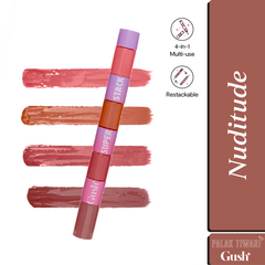 Gush Beauty Retro Glam Lip Kit - NUDITUDE / BOLDLY BRIGHT | 8.4 ml each