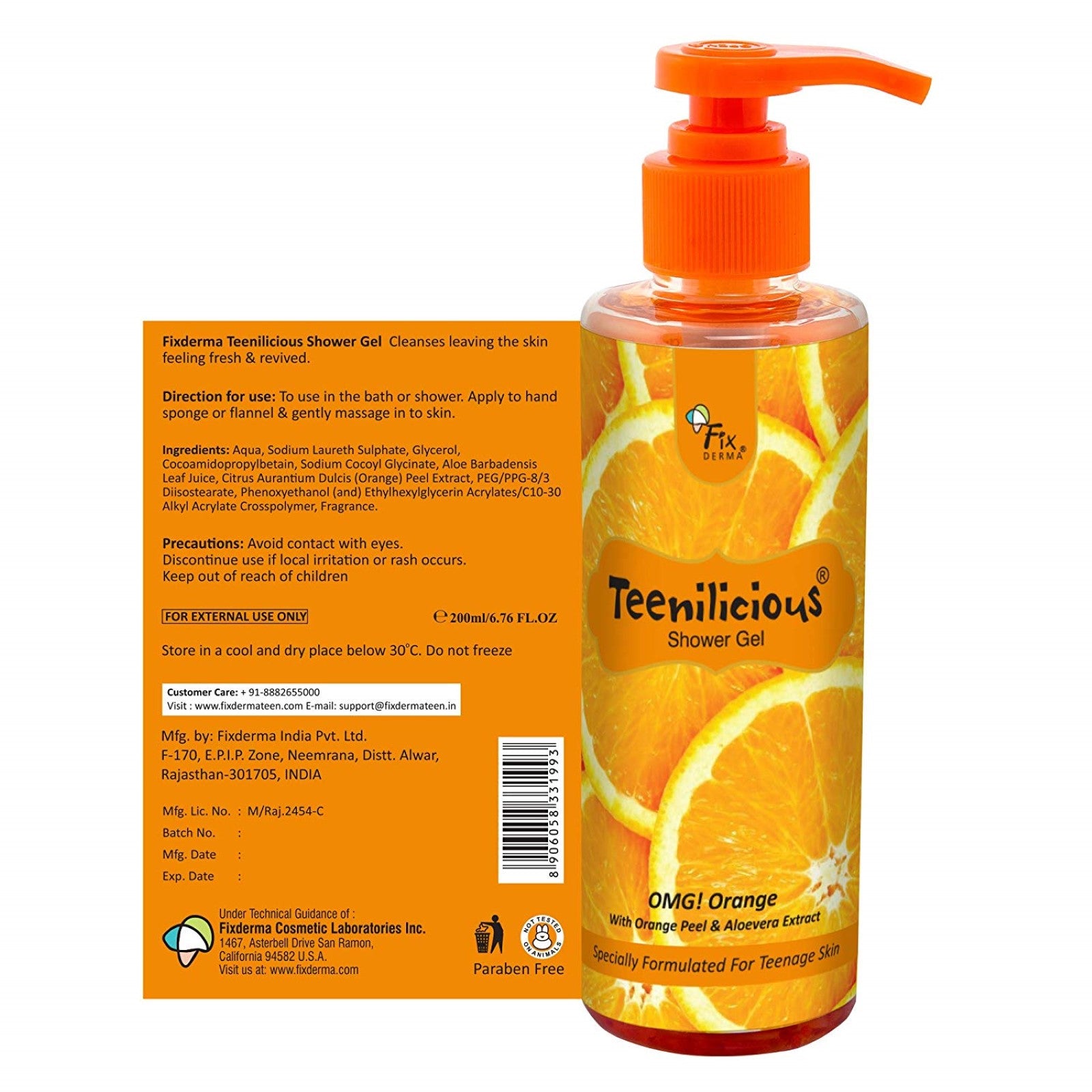 Teenilicious Orange Unisex Shower Gel 200ml