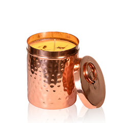Ohria Ayurveda Sandalwood & Kesar Luxury Copper/Brass Candle 370g