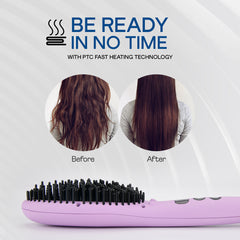 WINSTON Corded Hair Straightening Brush Adjustable Temperature Setting (42W Lavender)