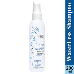 LUXURI Waterless Shampoo Instant Hair Wash, No Water Required, Instant Cleanse & Matte Finish with Spray, 200ml