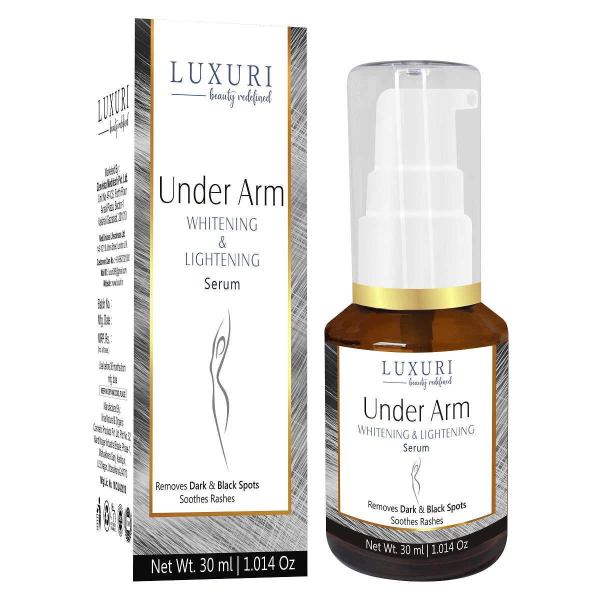 LUXURI Under Arms Whitening & Lightening Serum For Intimate Areas & Under Arms 30ml